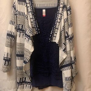 Kammy and under blue lace shirt